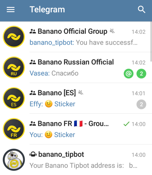 Banano Telegram Tipbot and New Groups Launched!